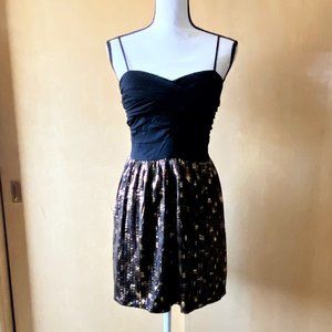 NWT Sz S Ventti Black/Bronze Casual Party Dress